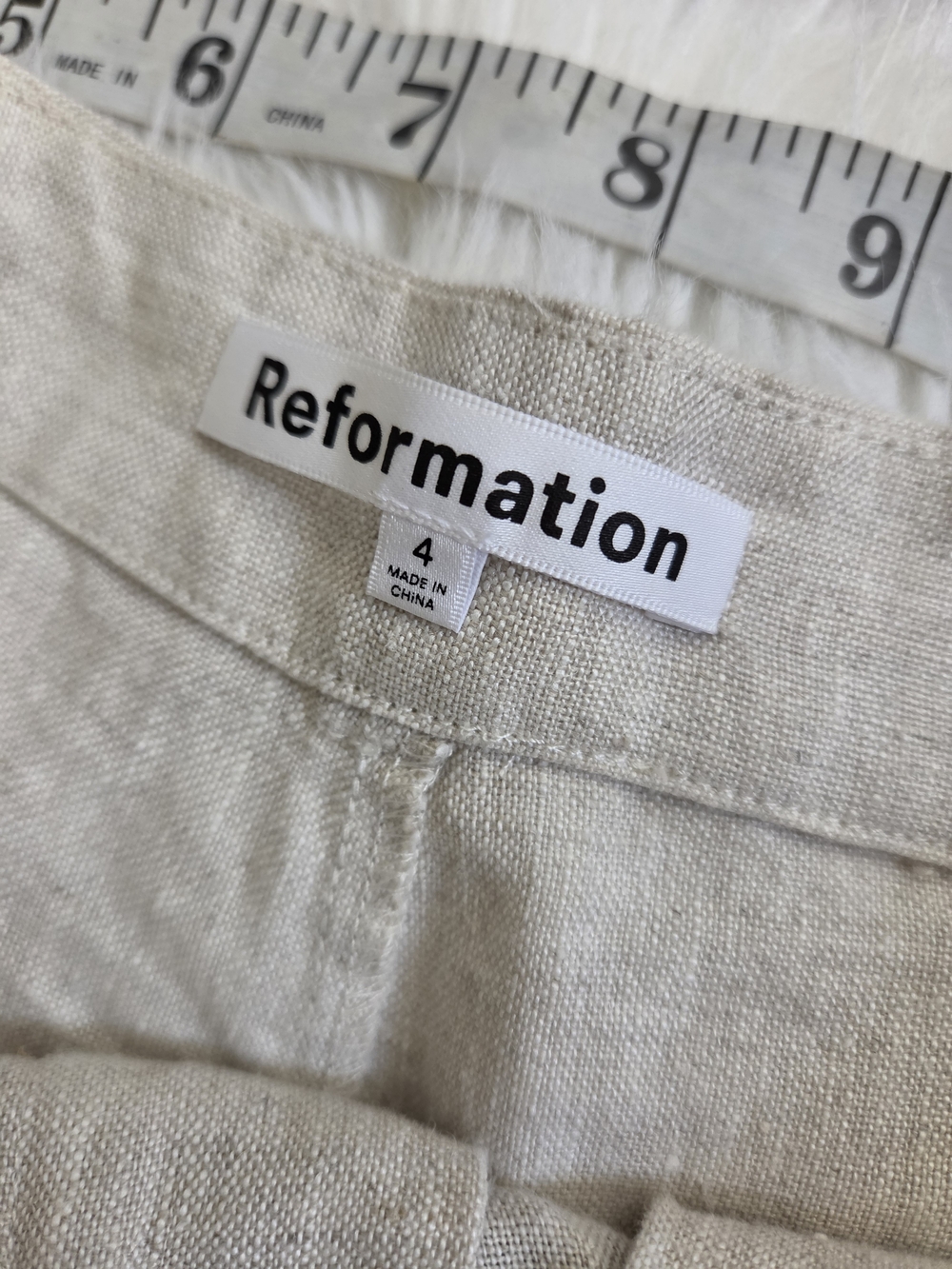 Reformation High-Rise Wide Leg Linen Pants - Cream - Picture 9 of 14